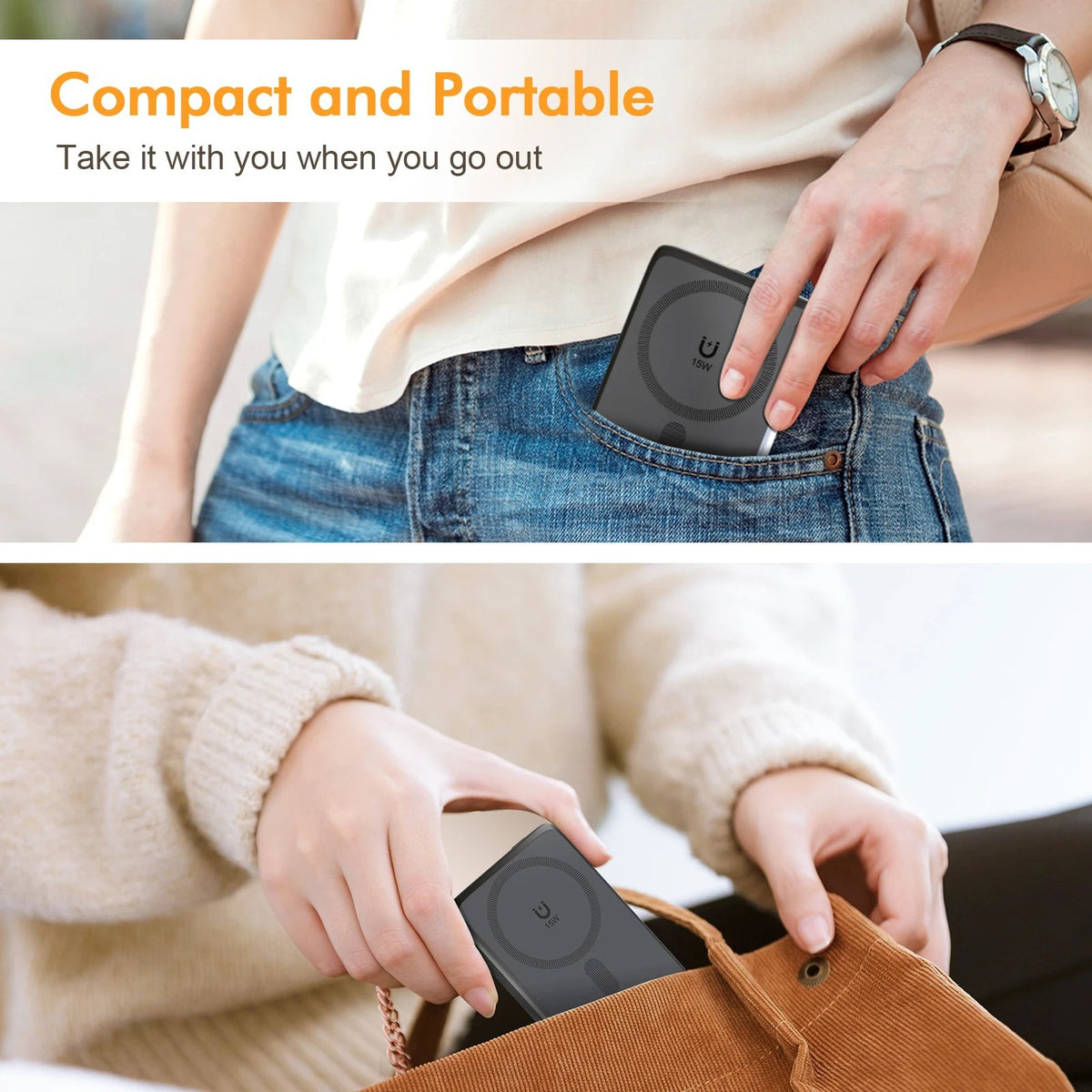 10,000 mAh Magnetic Power Bank Wireless Charger Portable Fast Charging 22.5W