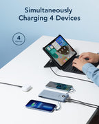10000mAh Portable Charger with Built-in Cables & AC Wall Plug – USB-C Power Bank
