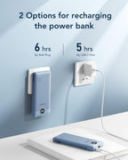 10000mAh Portable Charger with Built-in Cables & AC Wall Plug – USB-C Power Bank