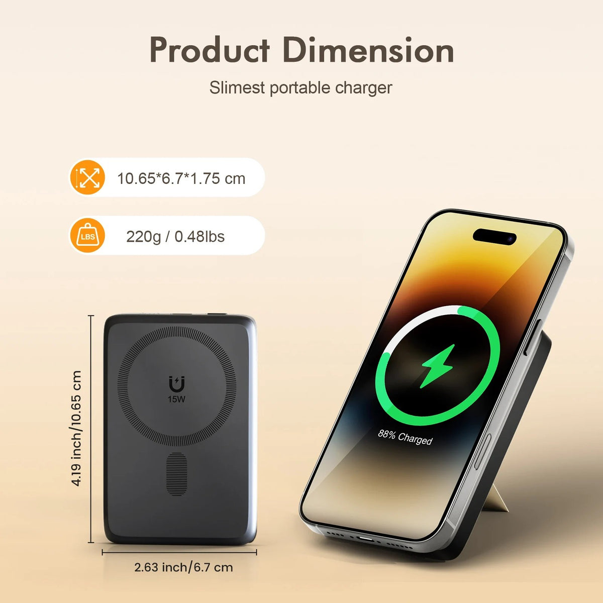 10,000 mAh Magnetic Power Bank Wireless Charger Portable Fast Charging 22.5W